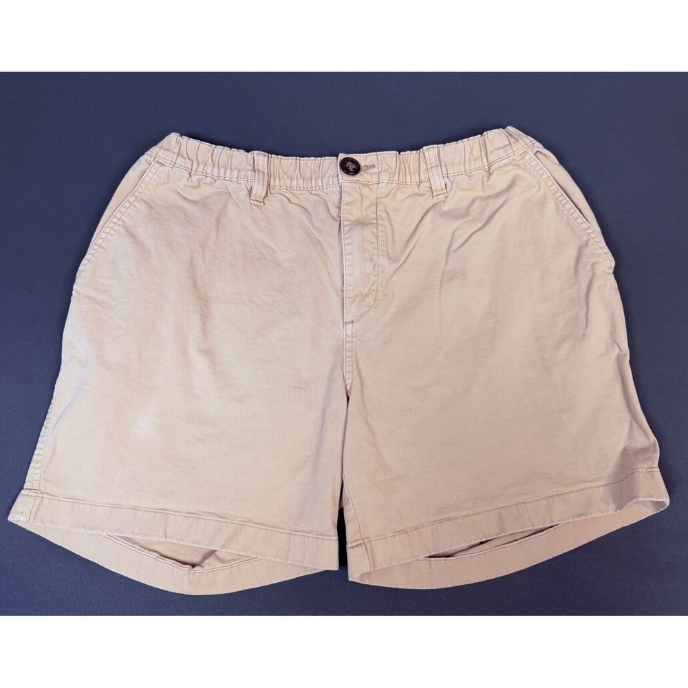 Chubbies Shorts Mens Large Tan Khaki 5.5" Inseam Elastic Waist Casual Shorts